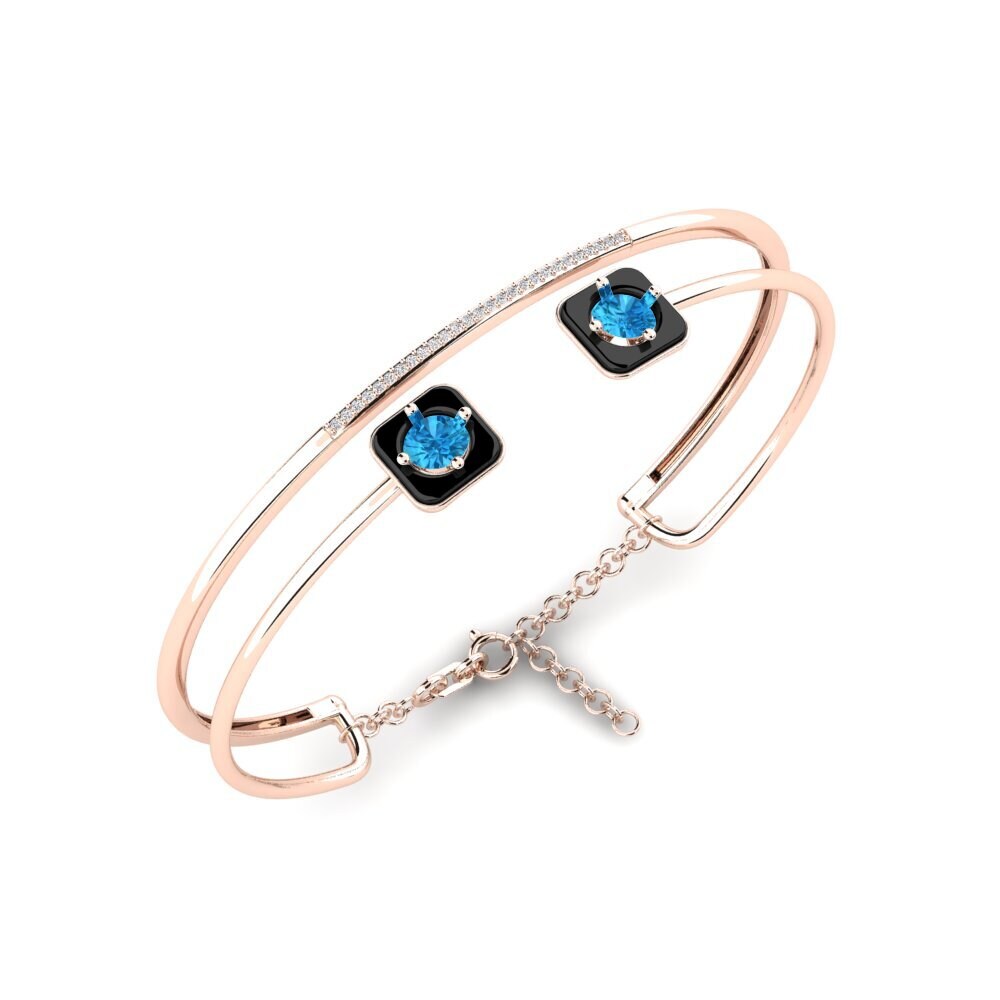 9ct Rose Gold Blue Topaz Women's Bracelet Mamira