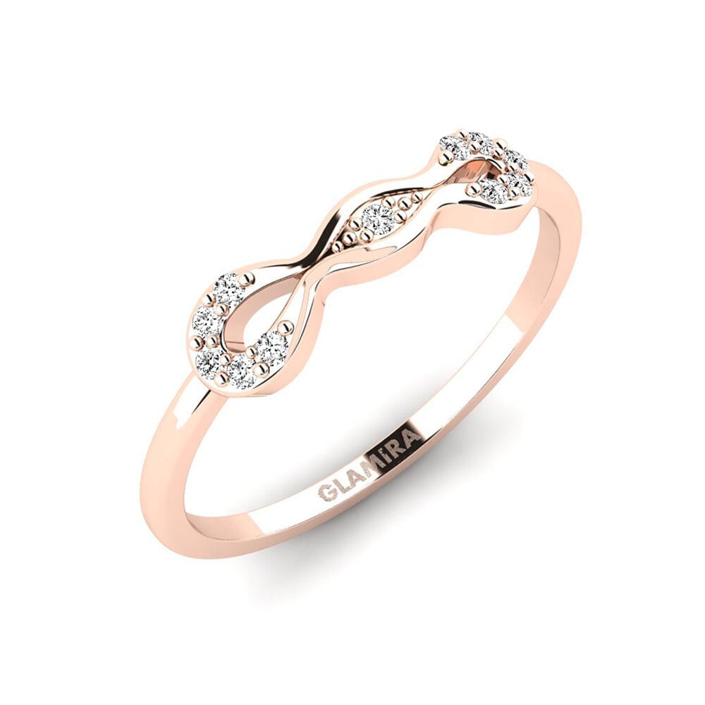 14k Oro Rosa Moissanita Anillo apilable Manchy