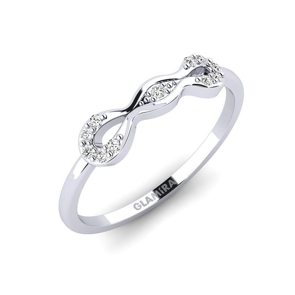 9k Oro Blanco Moissanita Anillo apilable Manchy