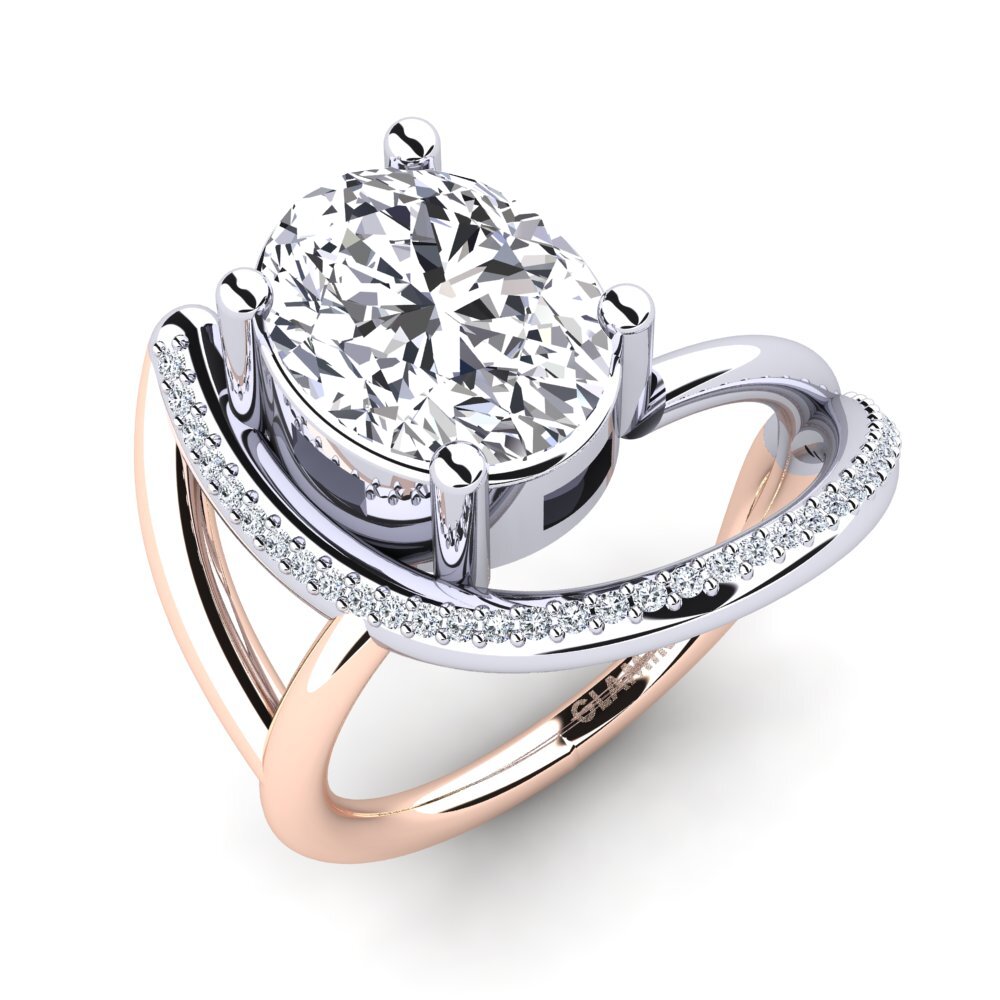 9ct White & Rose Gold Lab Grown Diamond Engagement Ring Mandria