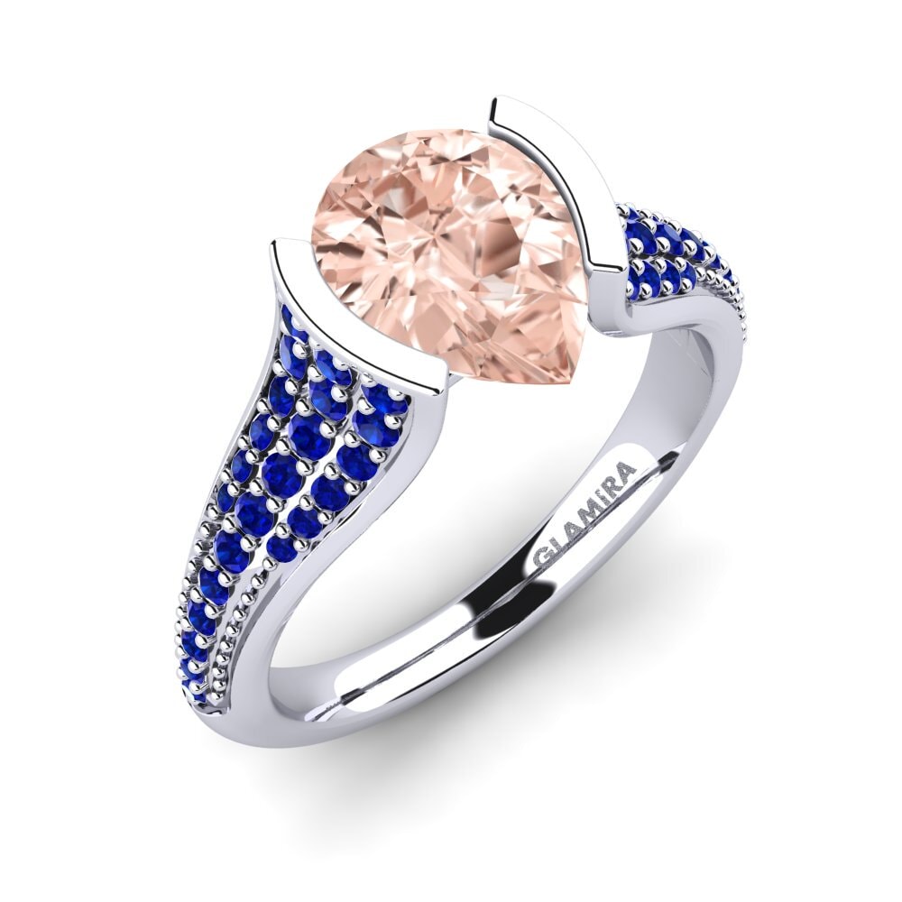 14ct White Gold Morganite Engagement Ring Mangabel