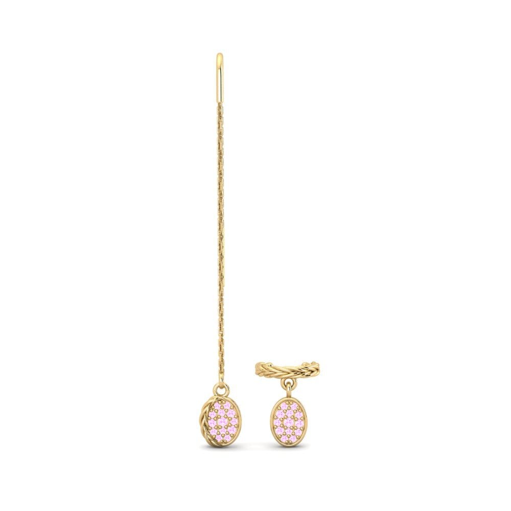 Zafiro Rosado Pendiente de mujer Manifold - SET