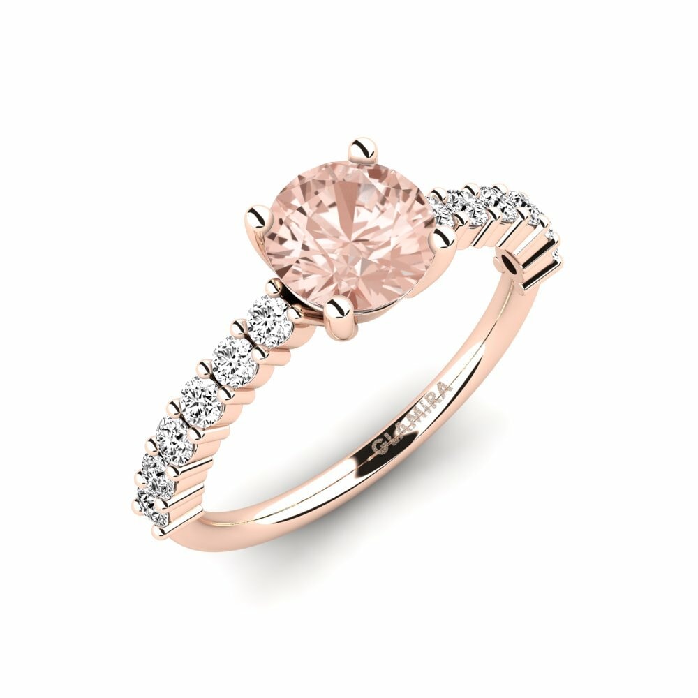 Morganite 14k Rose Gold Engagement Ring Manilla