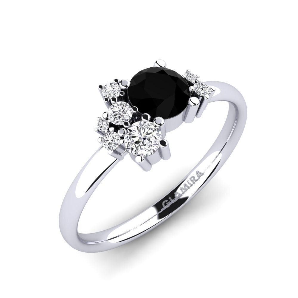 Black Sapphire Engagement Ring Manish