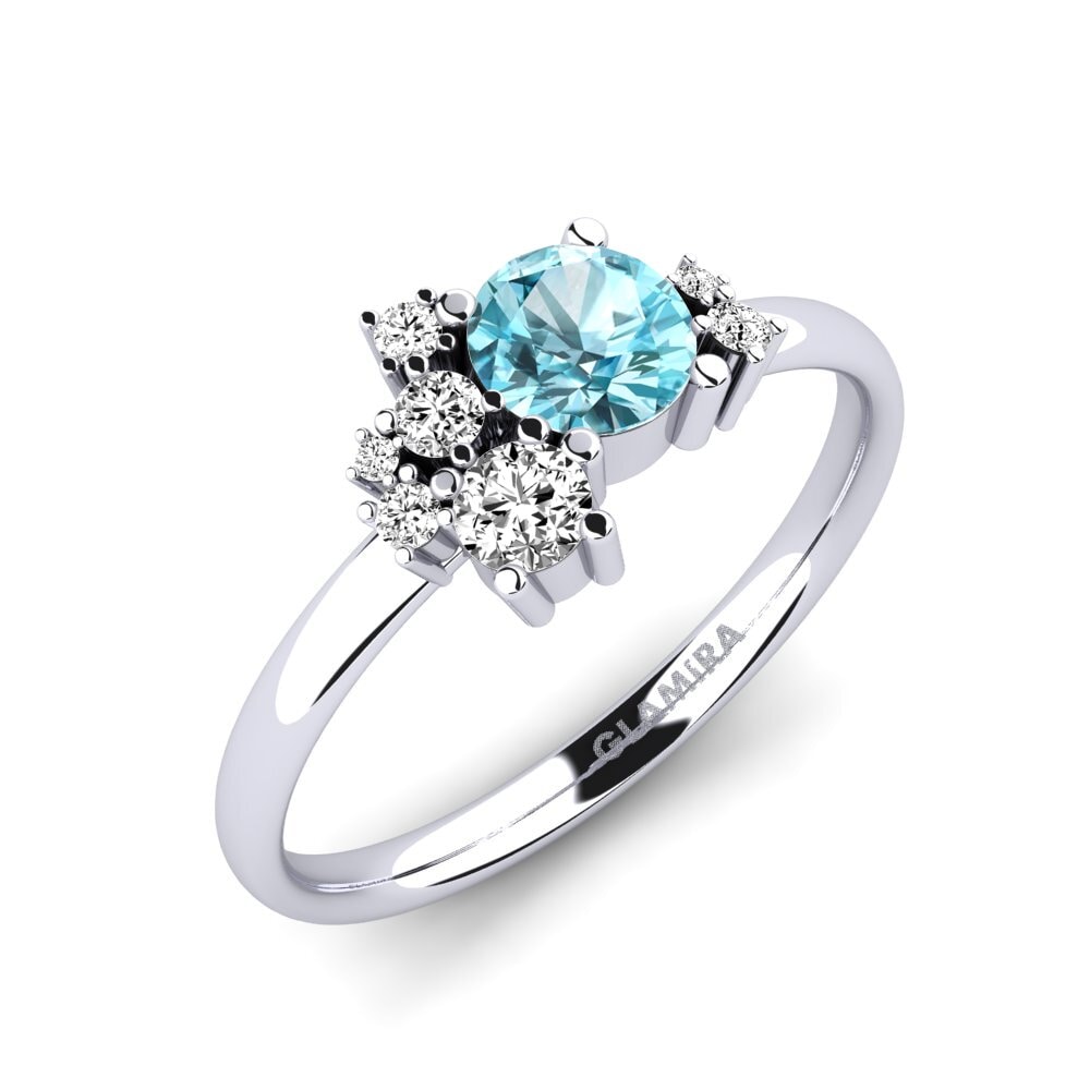 Blue Zircon Engagement Ring Manish