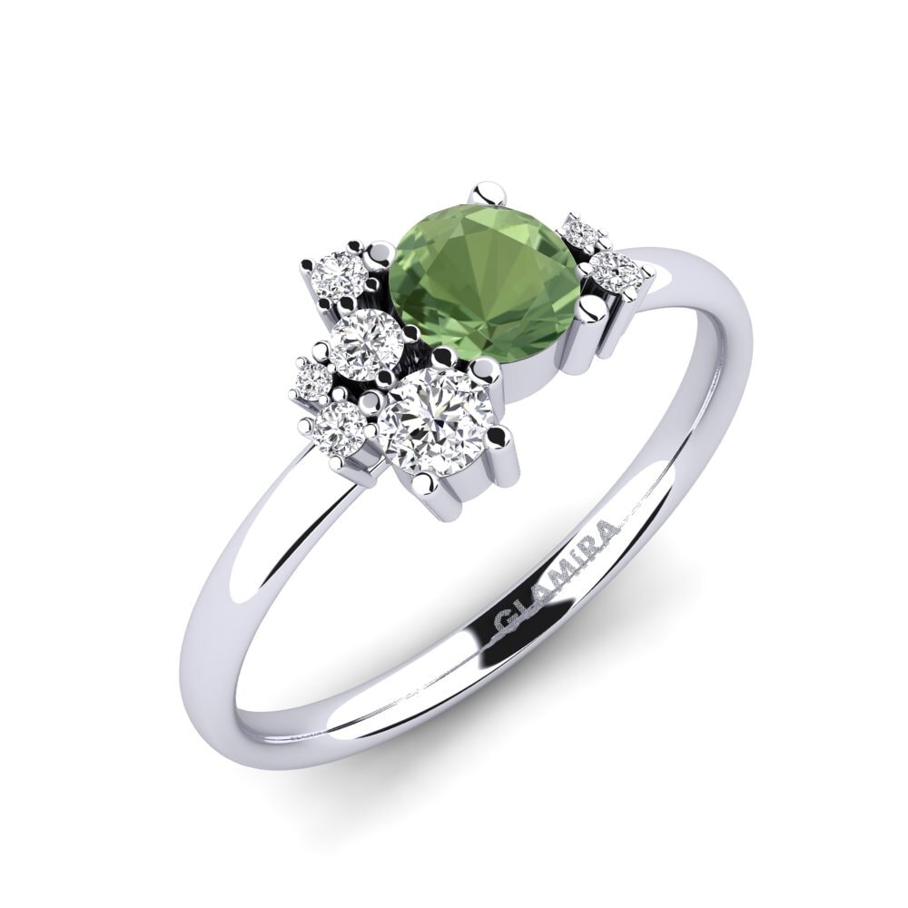Zaffiro Verde Anello di fidanzamento Manish
