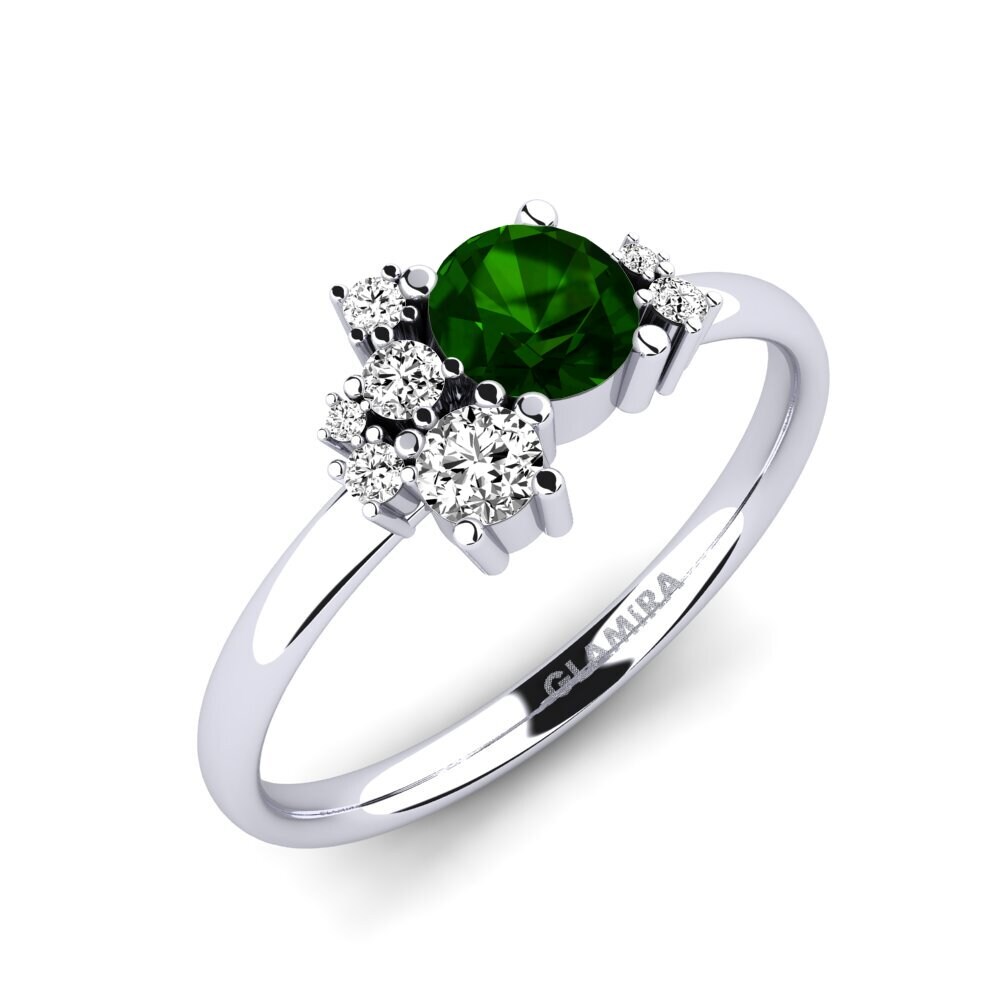 Đá Tourmaline Xanh / Bích tỷ Nhẫn đính hôn Manish