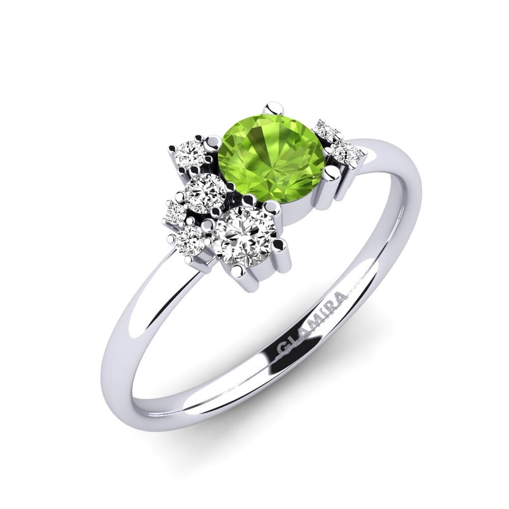 Đá peridot / Ngọc lục bảo chiều tà Nhẫn đính hôn Manish