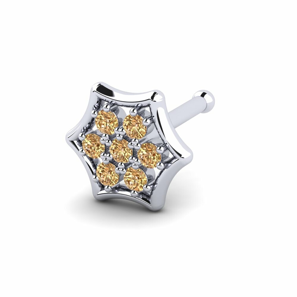 Bruine Diamant Neus Pin Manly