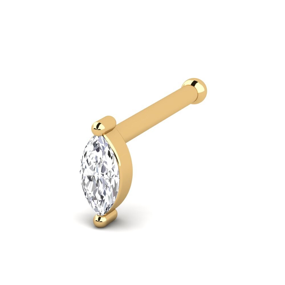 9k Oro Amarillo Diamante cultivado en laboratorio Piercing Nariz Mannar
