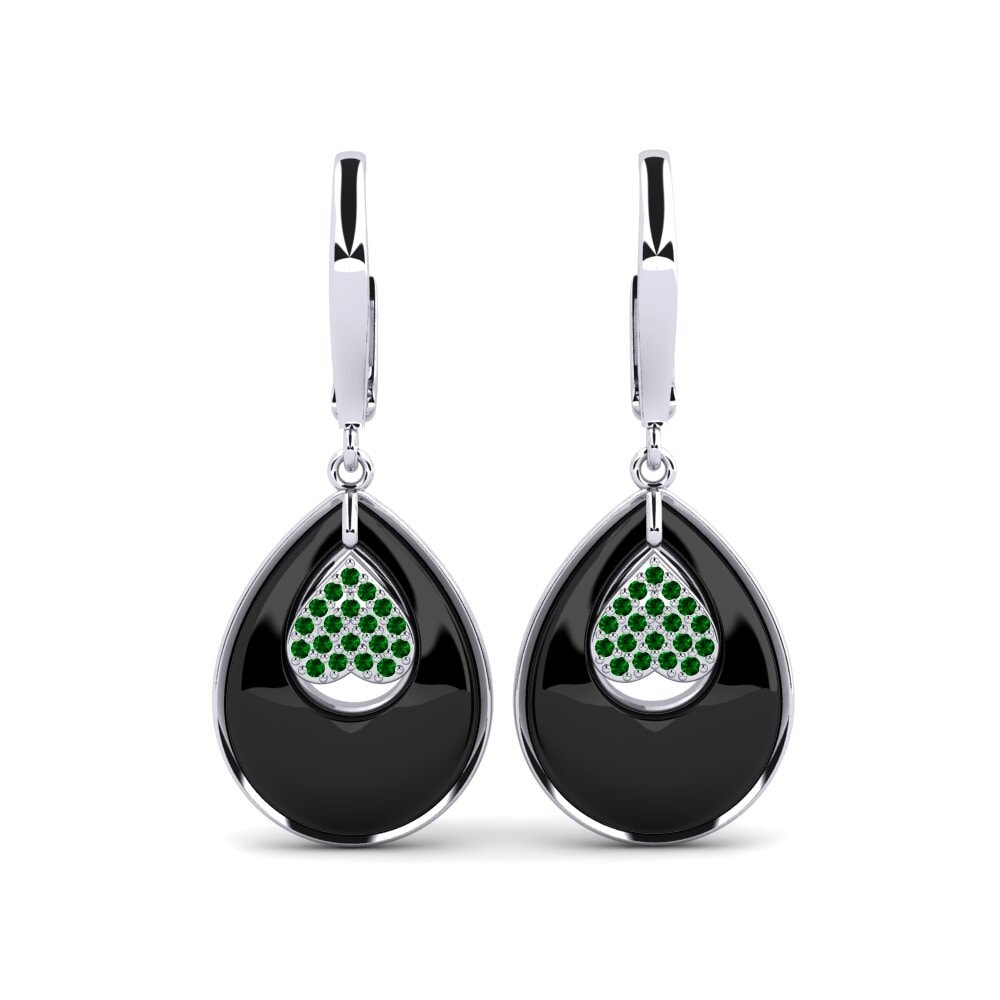 950 Platinum Green Zirconia Women's Earring Manno