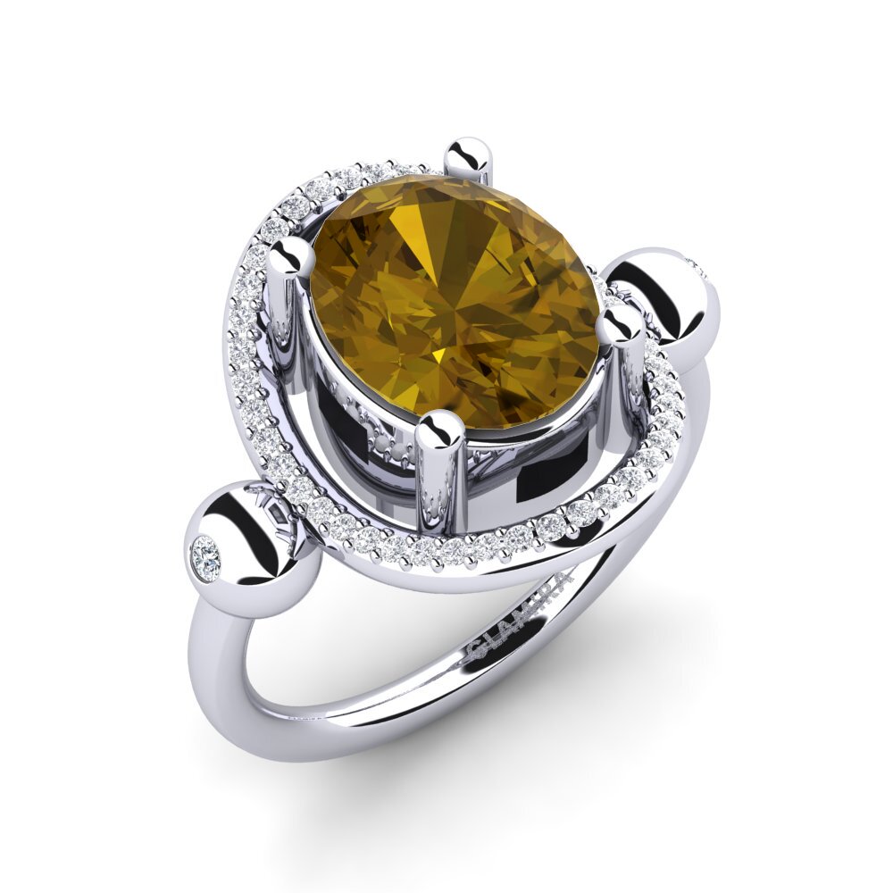 Brown Zircon Engagement Ring Manoella