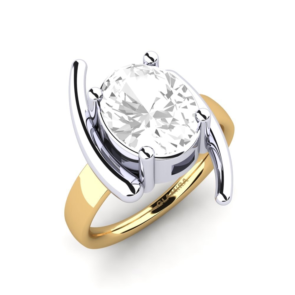 14K White & Yellow Gold White Topaz Engagement Ring Manolie