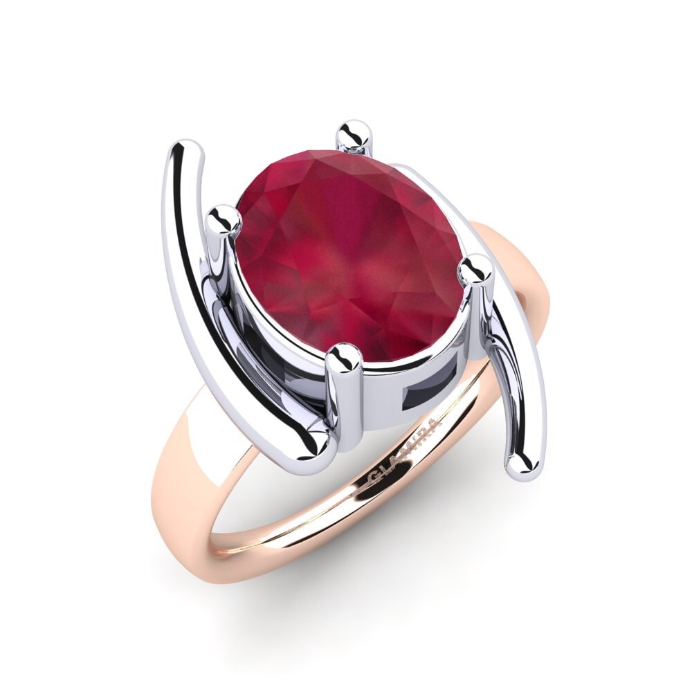 14ct White & Rose Gold Ruby Engagement Ring Manolie