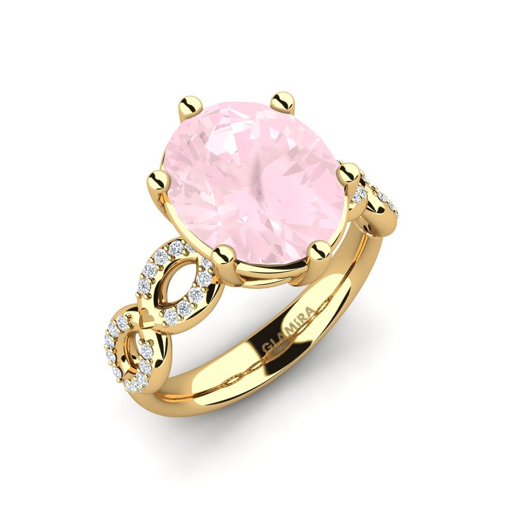 Or Jaune 18k Quartz Rose Bague Manzanita