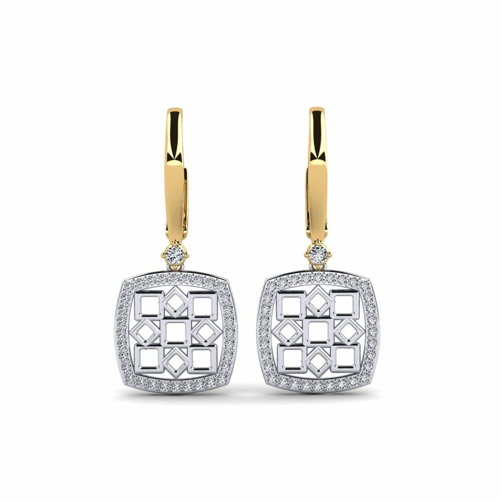 18k Oro Blanco & Amarillo Pendiente de mujer Marais