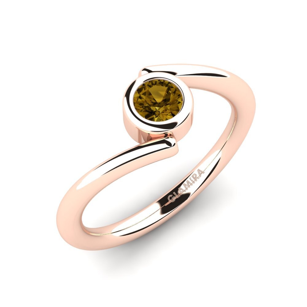 Rotgold 750 Brauner Zirkon Damenring Maranda