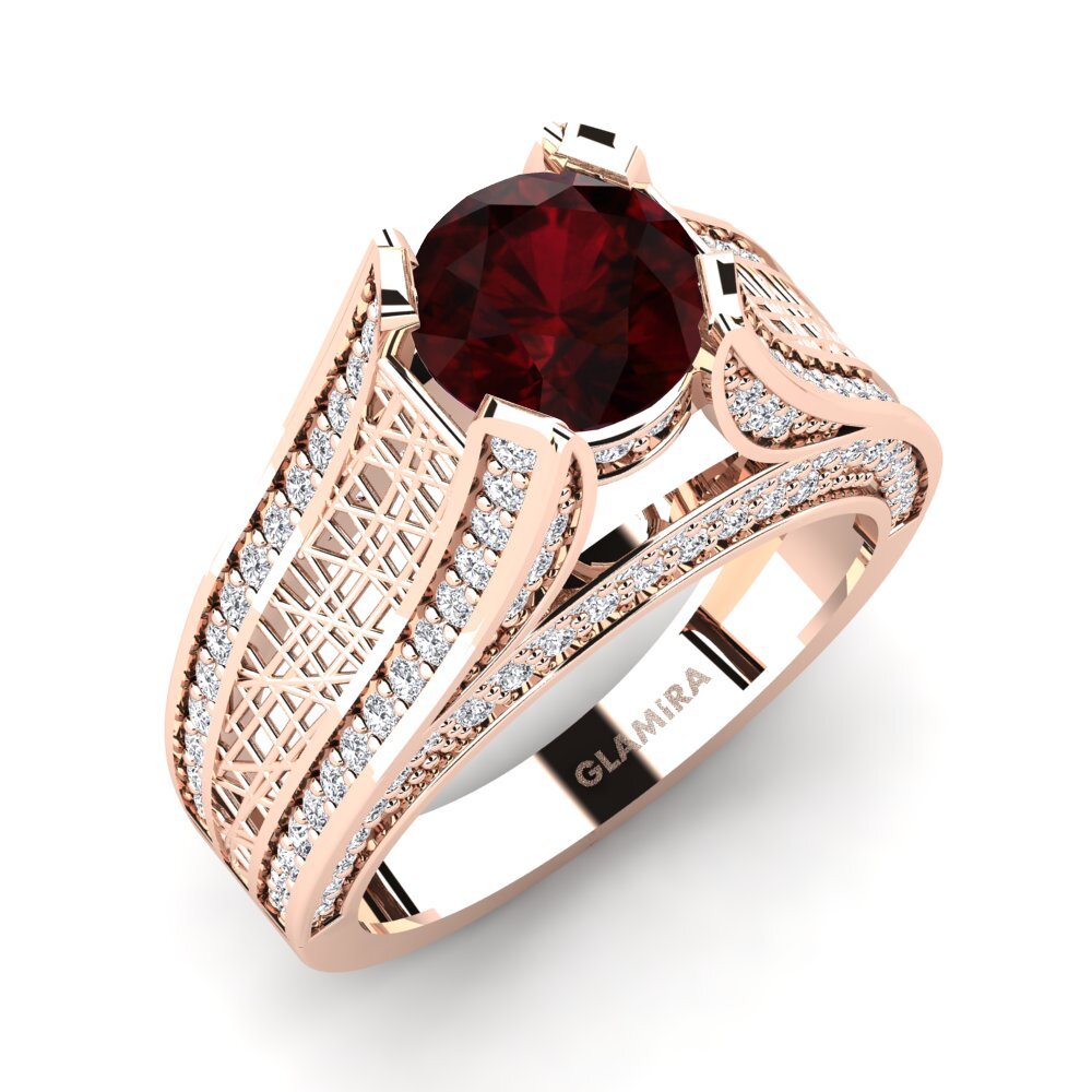 Round Garnet Engagement Ring Marcella