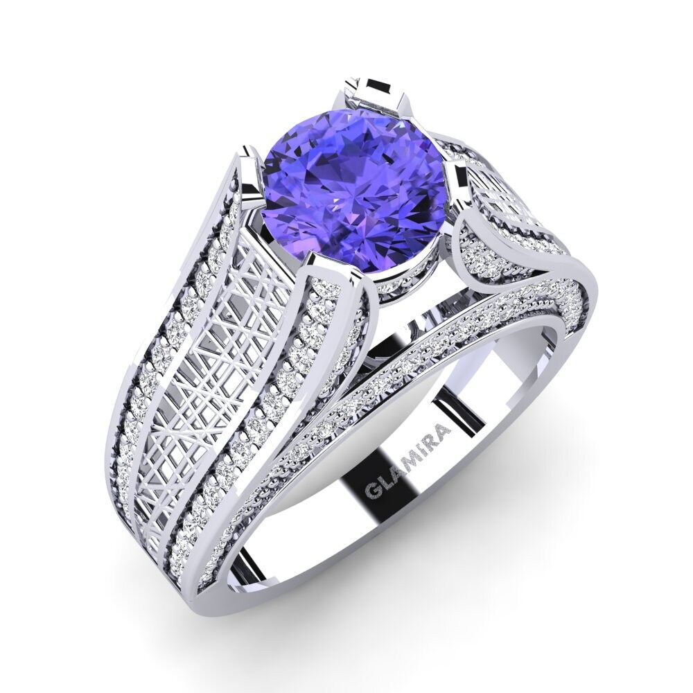 18ct White Gold Tanzanite Engagement Ring Marcella