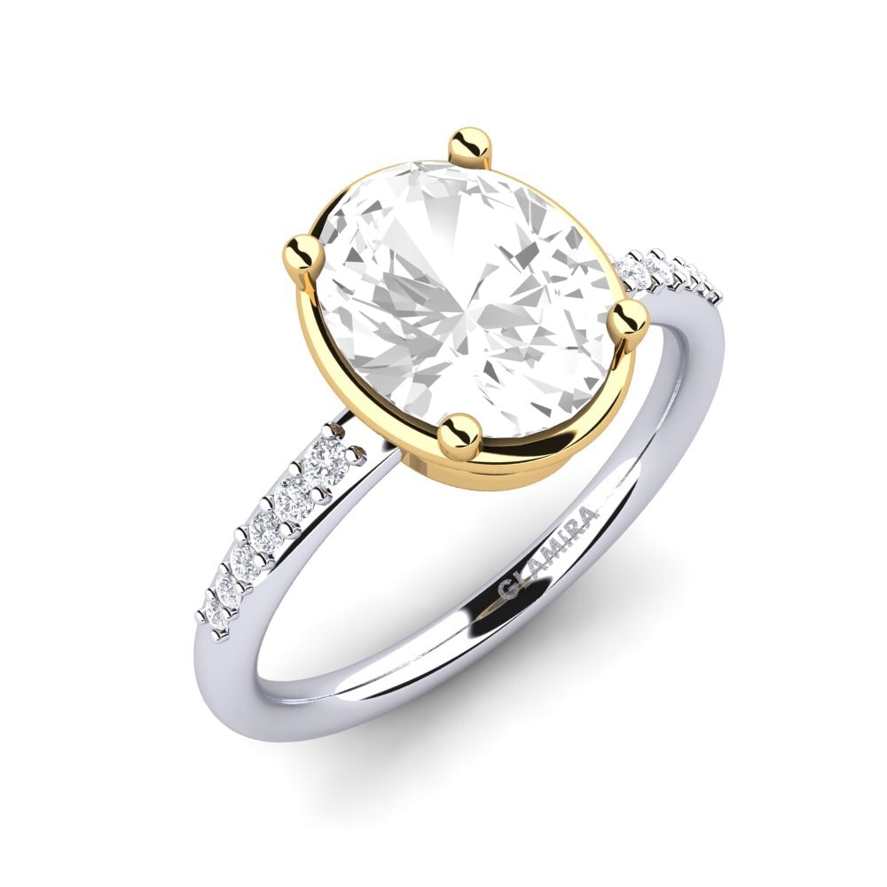 14K White & Yellow Gold White Topaz Engagement Ring Marcenia