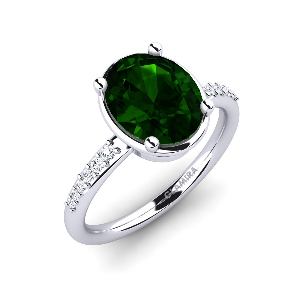 Oval Green Tourmaline Engagement Ring Marcenia