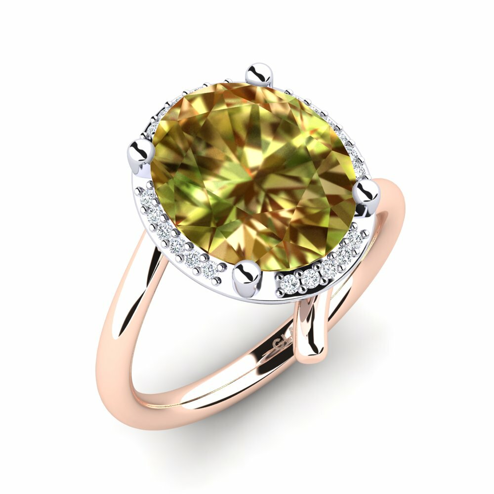 Or Rose& Blanc 14k Pierre de Sultan Bague Marcette