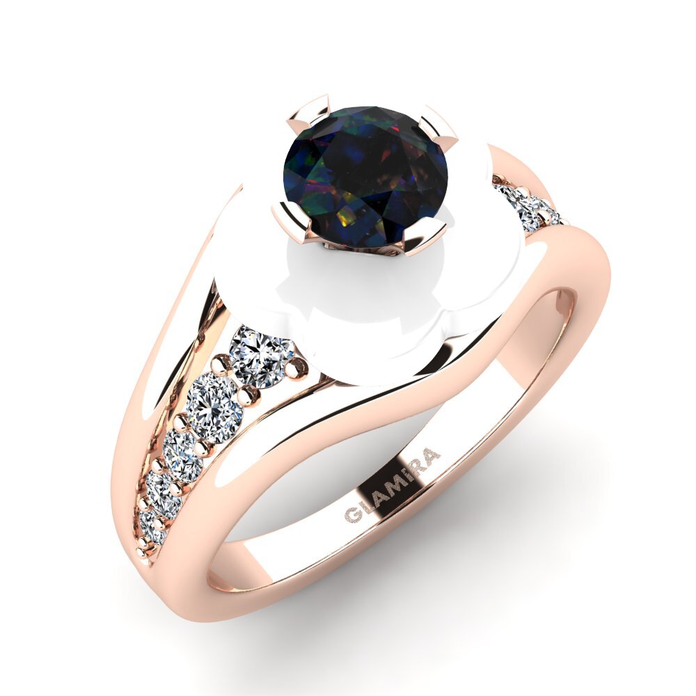 14k Rose Gold Black Opal Ring Marchelle