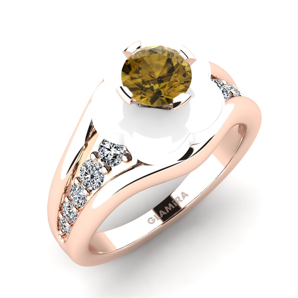 14ct Rose Gold Brown Zircon Ring Marchelle
