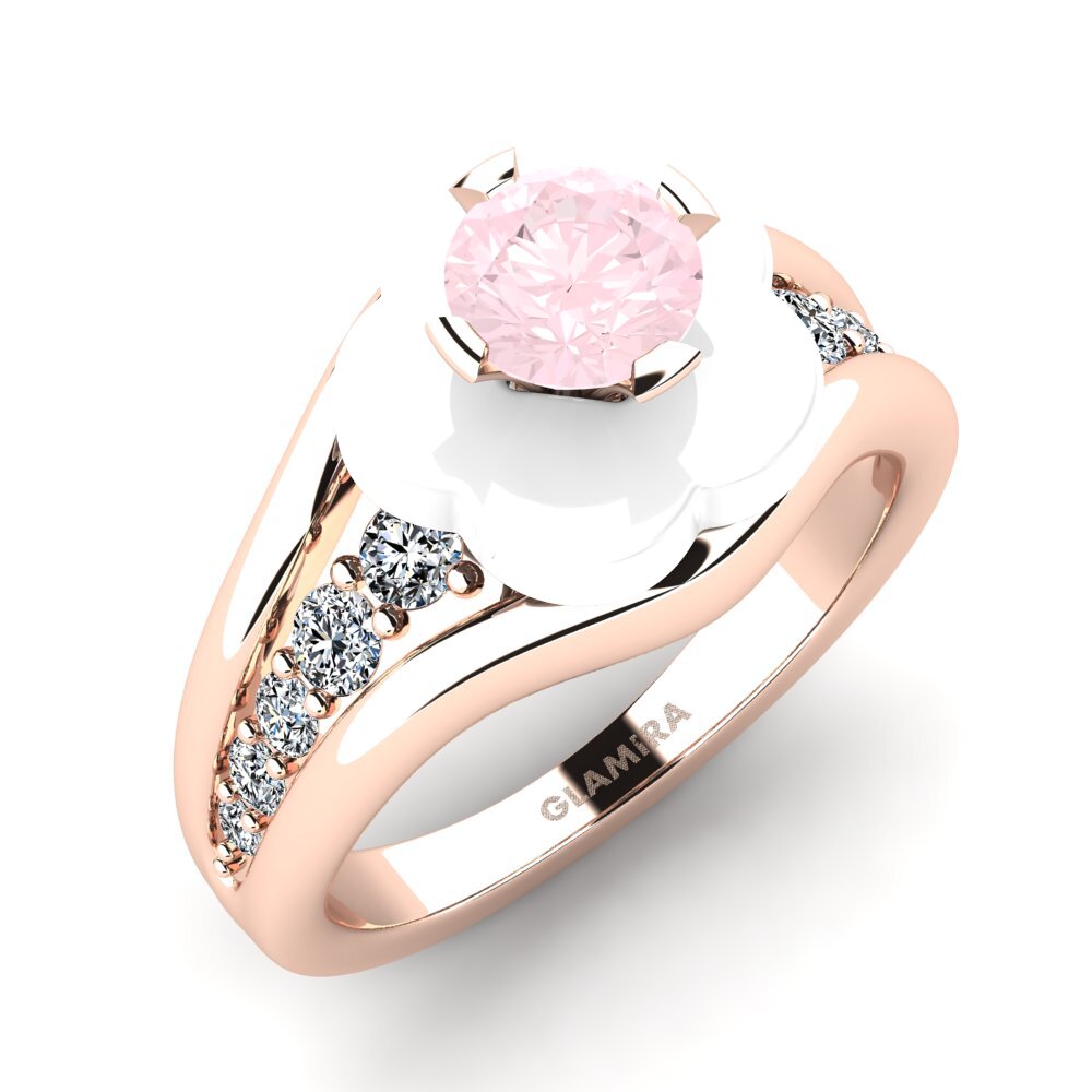 18ct Rose Gold Rose Quartz Ring Marchelle