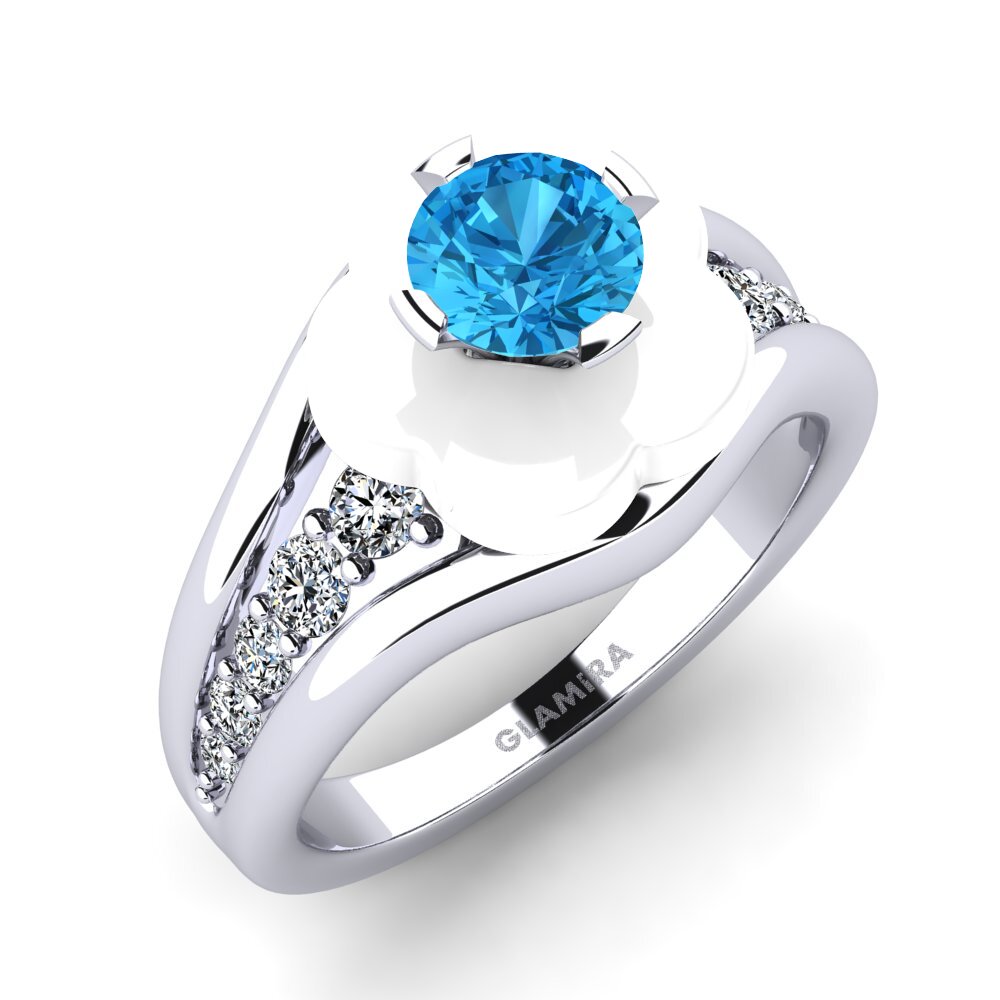 950 Platinum Blue Topaz Ring Marchelle