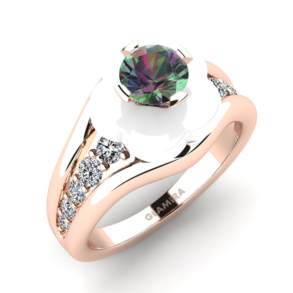 18ct Rose Gold Mystic Topaz Ring Marchelle