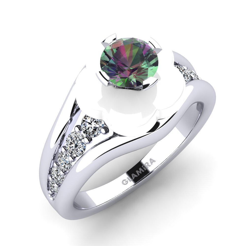950 Platinum Mystic Topaz Ring Marchelle