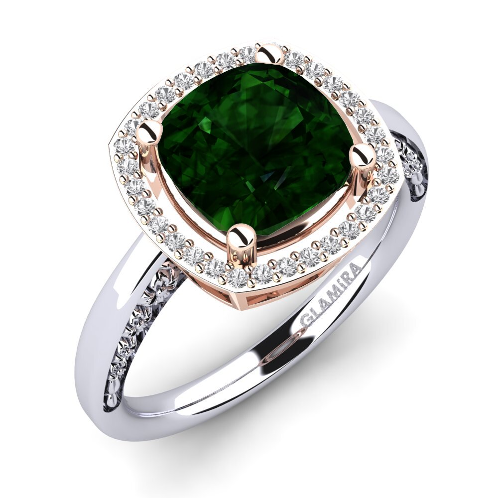 18k Oro Blanco & Rosa Anillo de compromiso Marciane