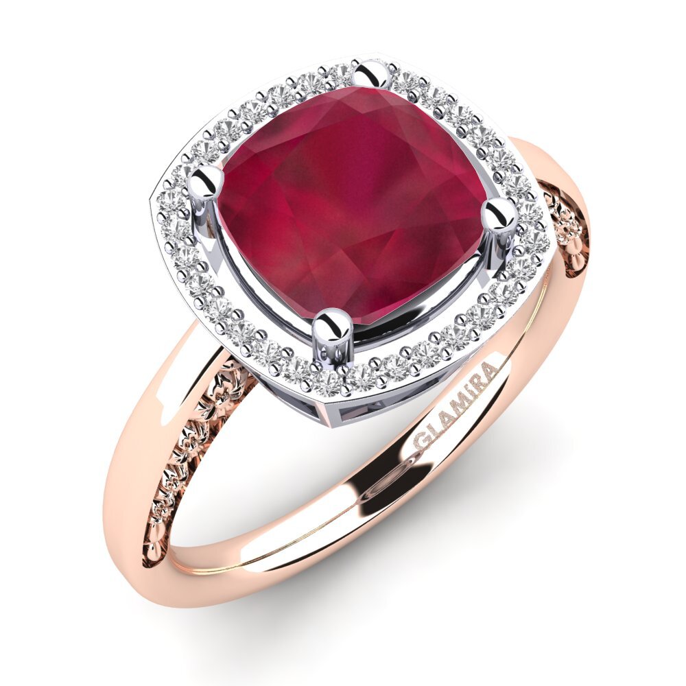 14k Oro Rosa & Blanco Anillo de compromiso Marciane