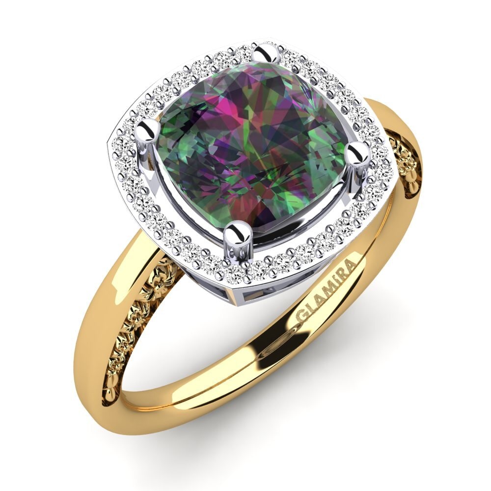 14K Geel & Wit Goud Mystic Topaas Verlovingsring Marciane