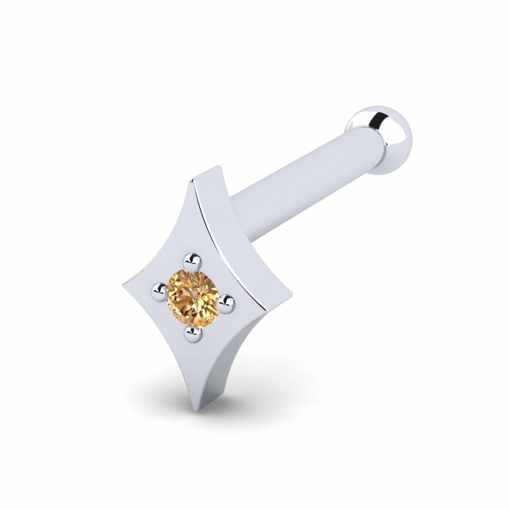 Bruine Diamant Neus Pin Marcinko
