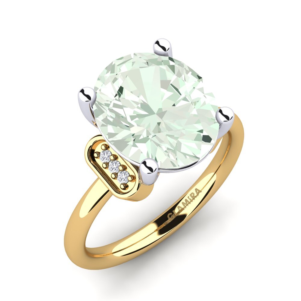 18ct Yellow & White Gold Green Amethyst Ring Marcisha