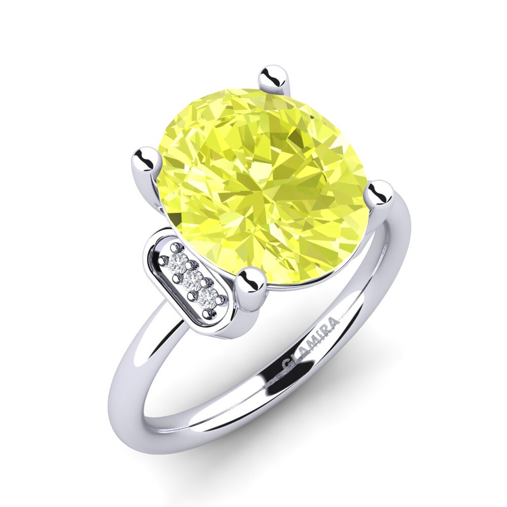 950 Palladium Lemon Quartz Ring Marcisha