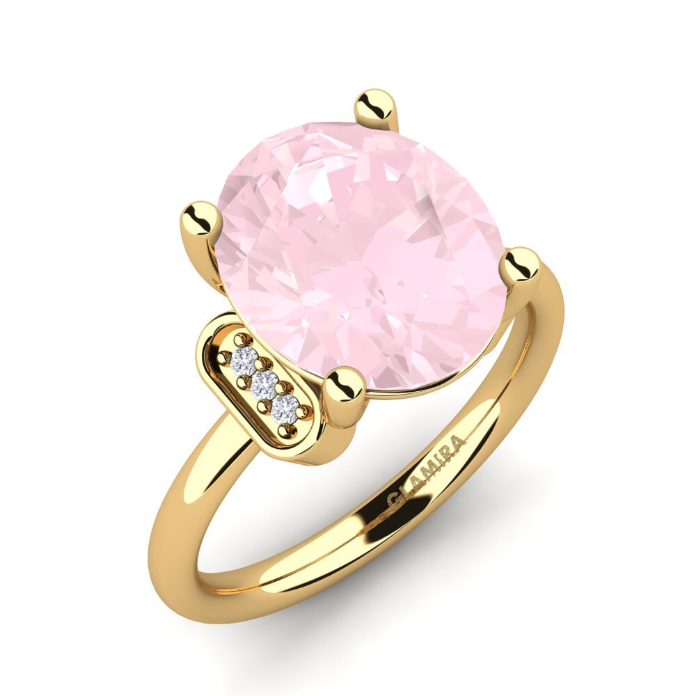 Or Jaune 18k Quartz Rose Bague Marcisha