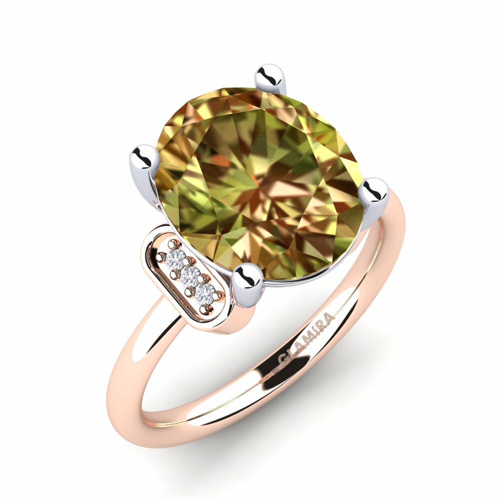 Or Rose& Blanc 14k Pierre de Sultan Bague Marcisha