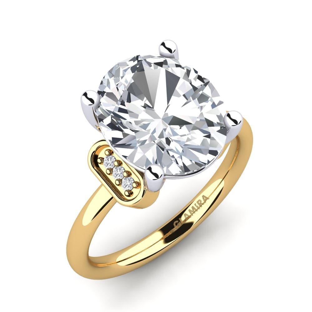 14ct Yellow / White Gold White Zircon Ring Marcisha
