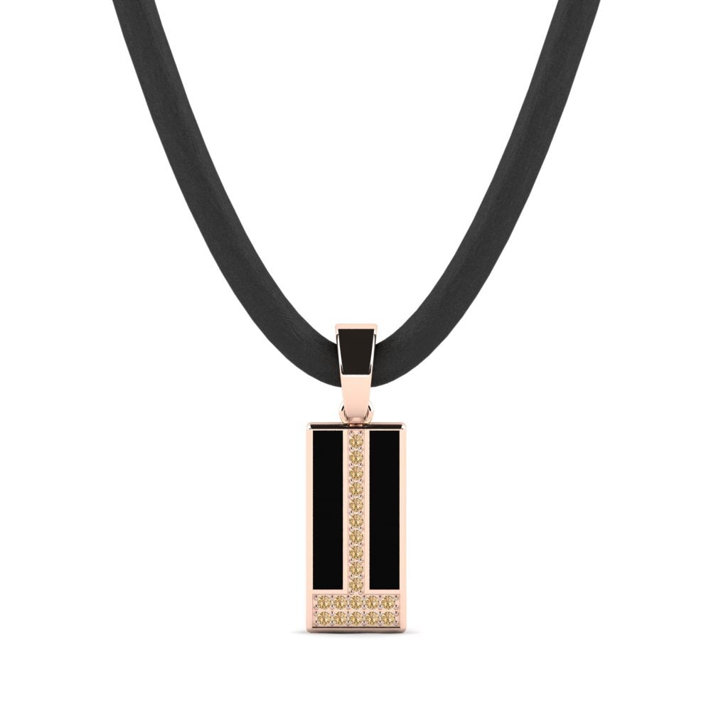 Rotgold 585 Brauner Diamant Herren-Anhänger Mareanie