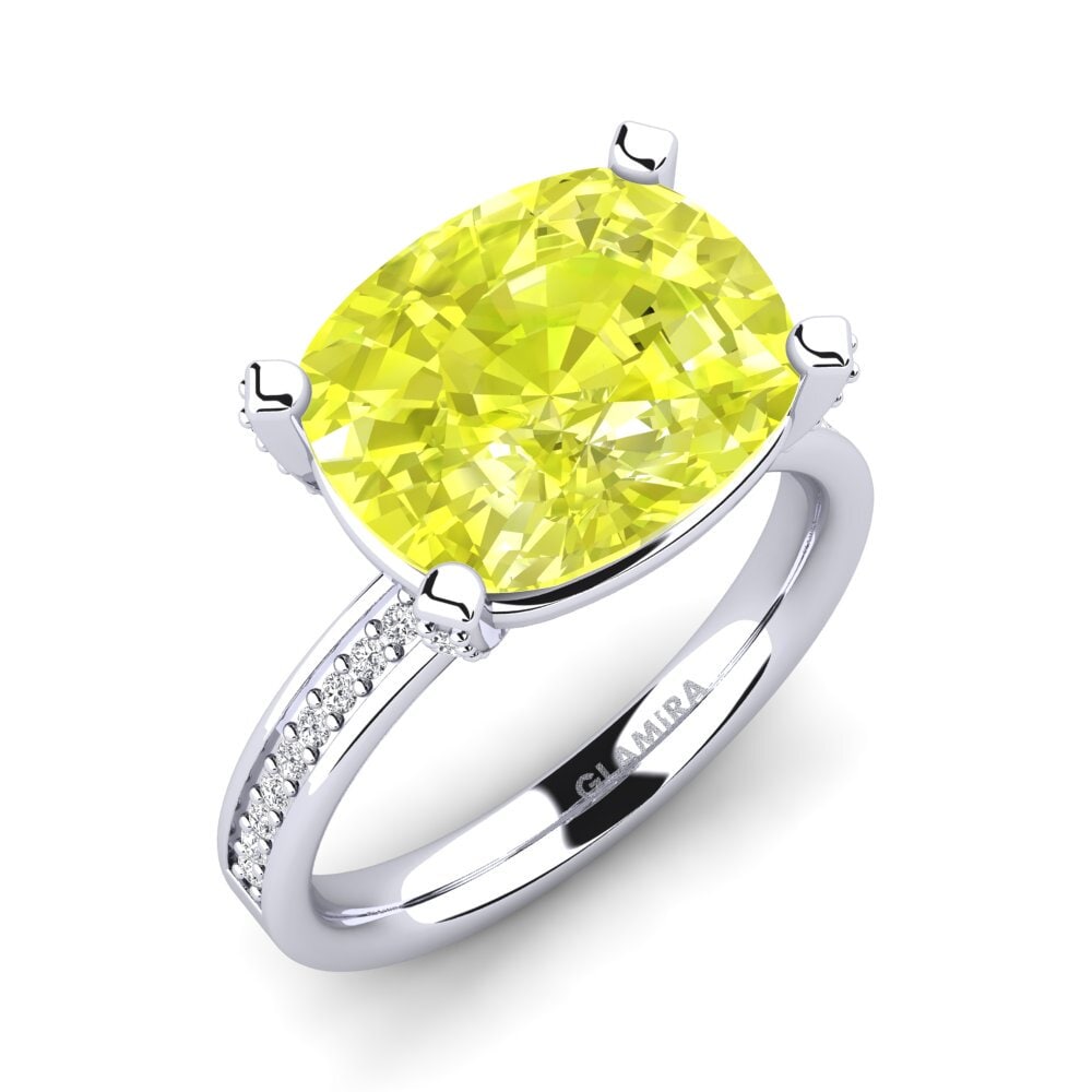 950 Palladium Lemon Quartz Ring Marecel
