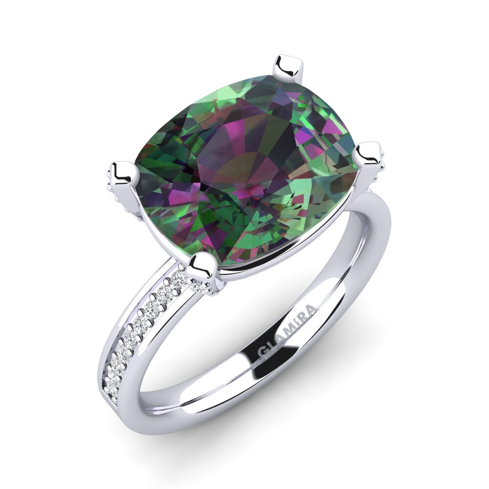 18ct White Gold Mystic Topaz Ring Marecel