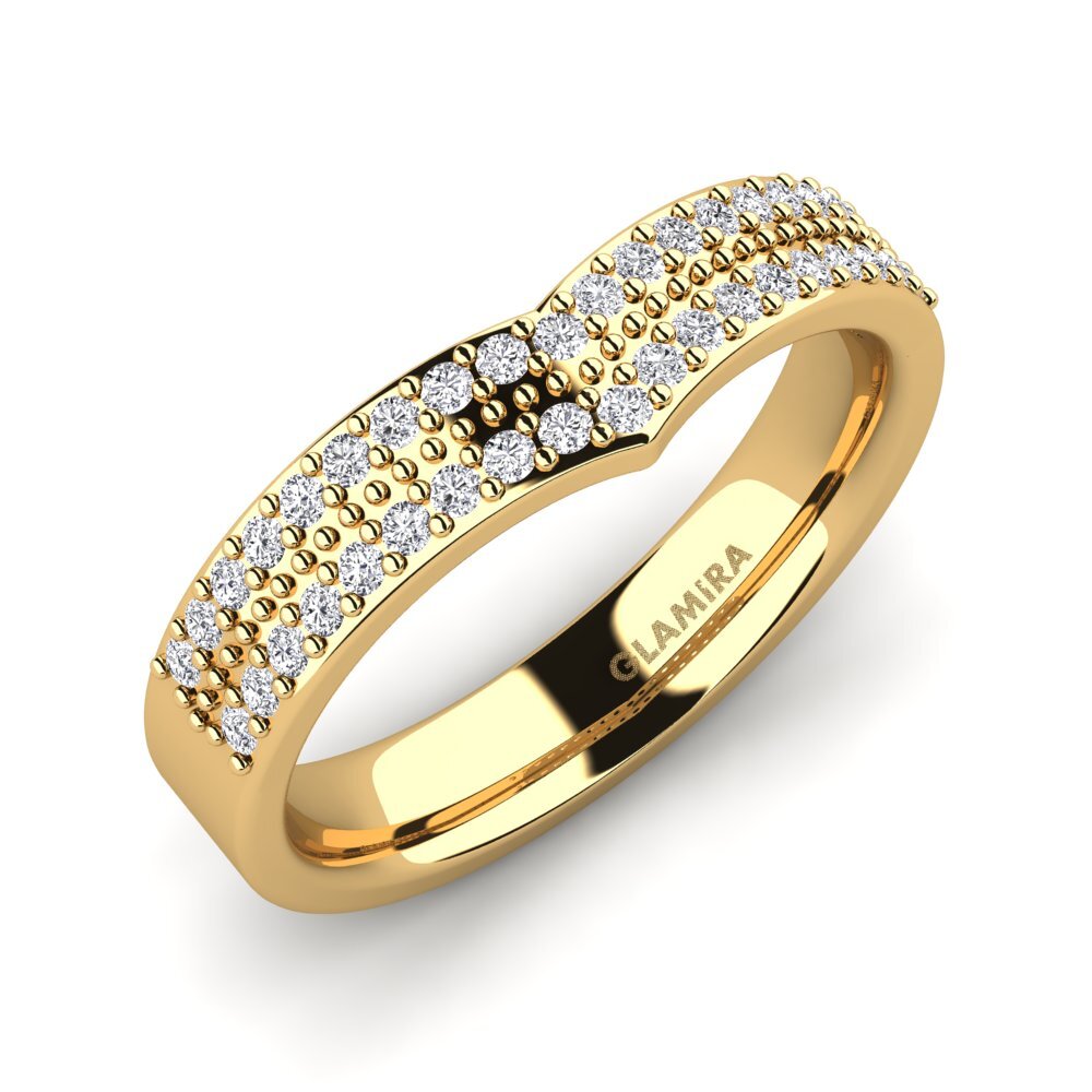 Or Jaune 14k Diamant De Synthèse Bague Margareta