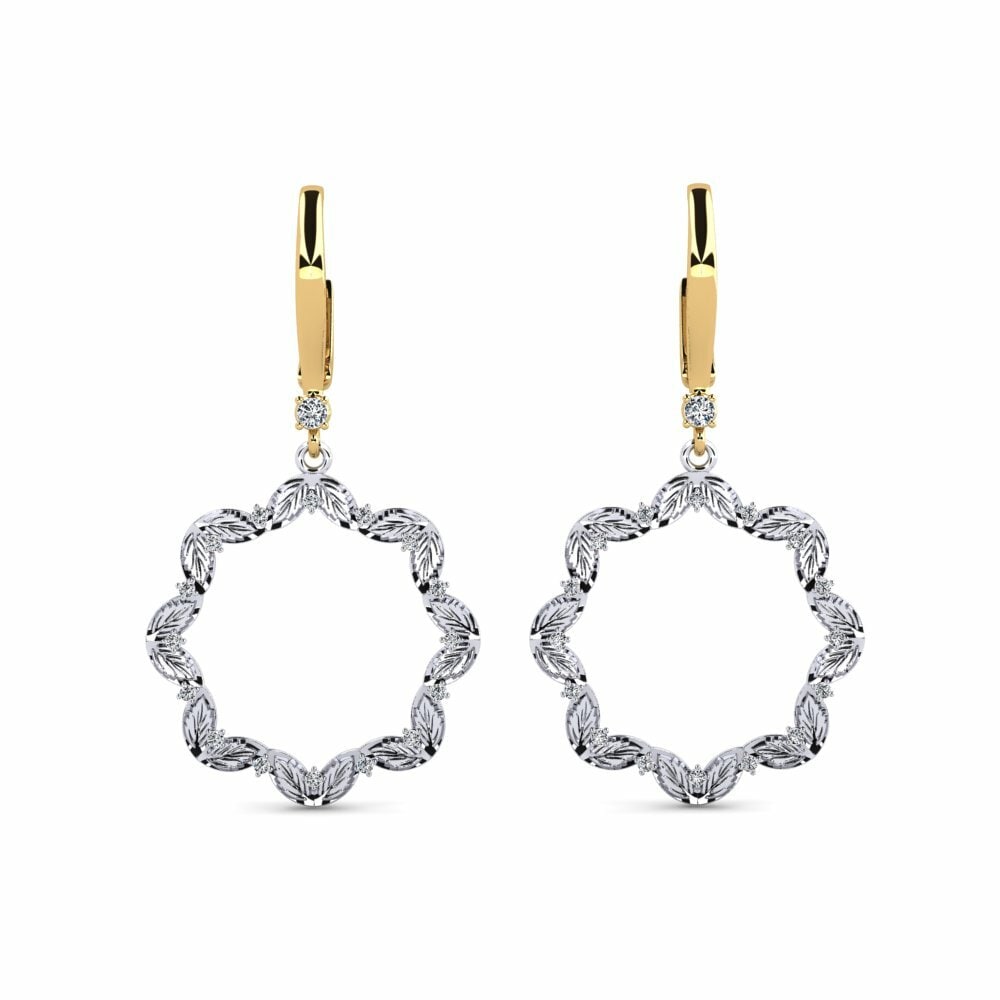 18k Oro Blanco & Amarillo Pendiente de mujer Margaritoy
