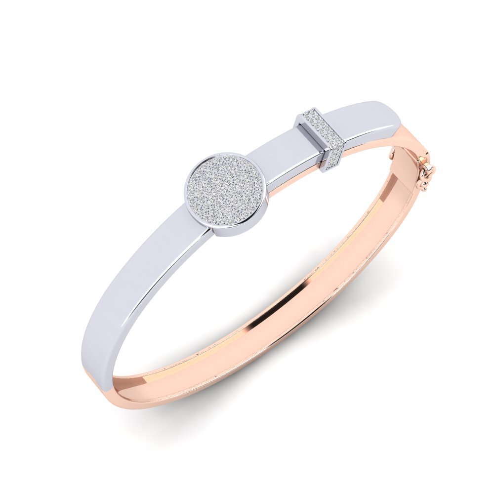 14ct Rose & White Gold Diamond Women's Bangle Margeret