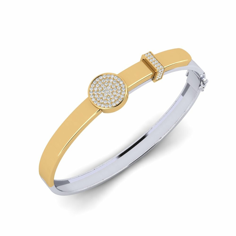 9k Oro Blanco & Amarillo Brazalete de mujer Margeret
