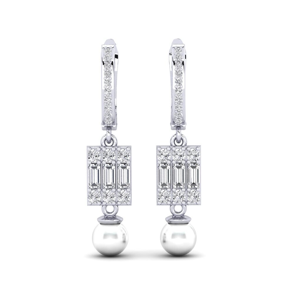 18ct White Gold Diamond Women's Earring Margertos