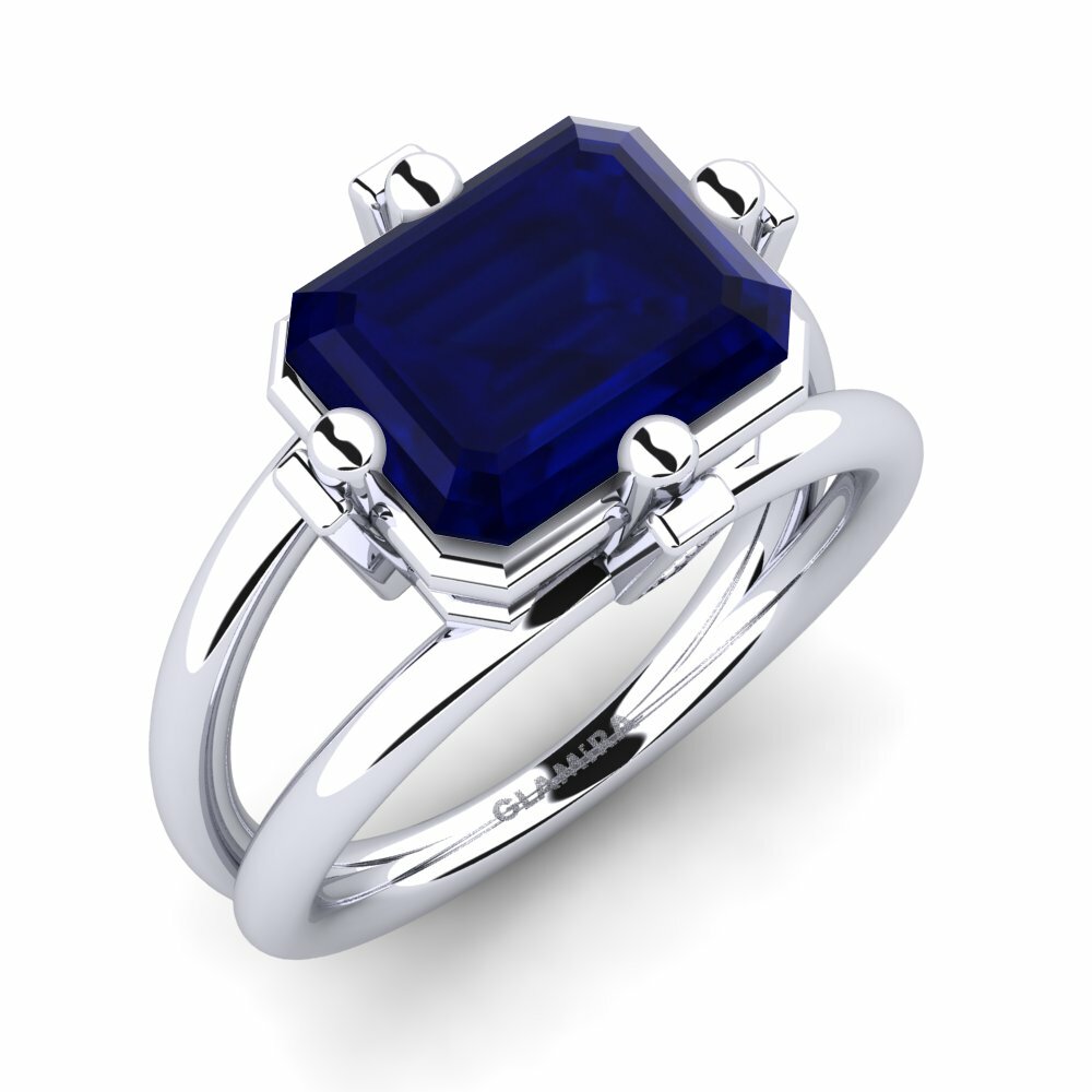 Design Solitaire Engagement Rings Margies 585 White Gold Sapphire